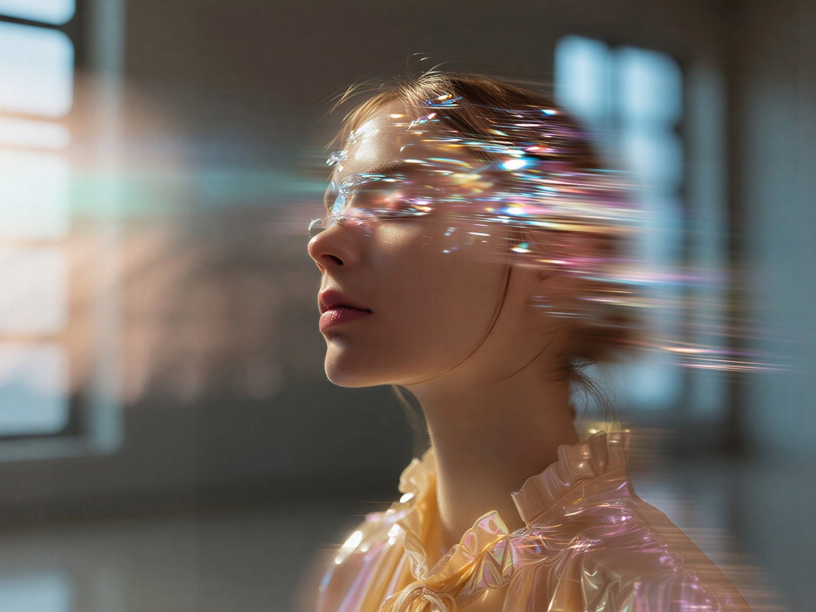 Abstract portrait with light effects